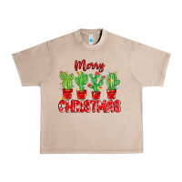 French Oak Merry Christmas Cactuses Urban Heavy Tee - MaliasSmallBusiness