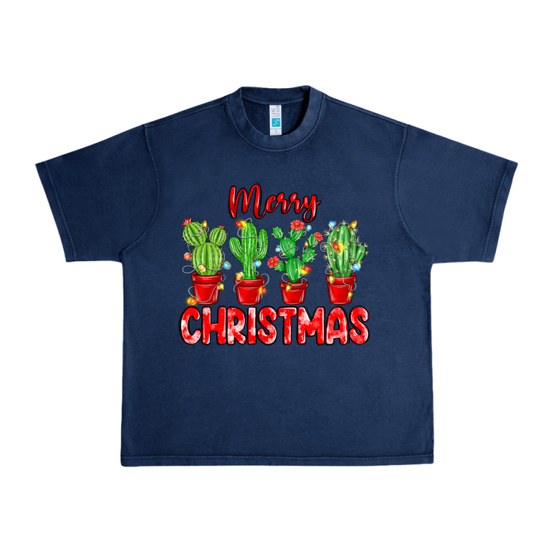 Merry Christmas Cactuses Urban Heavy Tee by MaliasSmallBusiness | Teevron