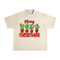 Sandshell Merry Christmas Cactuses Urban Heavy Tee - MaliasSmallBusiness