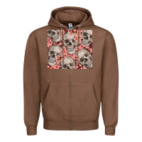Chestnut skulls and flowers Zipper Hoodie - TumblerDesignByShophia