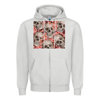 Dove Grey skulls and flowers Zipper Hoodie - TumblerDesignByShophia