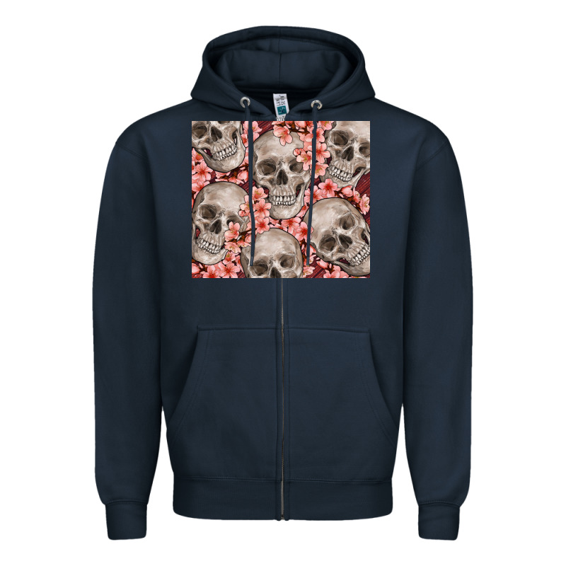 Skulls And Flowers Zipper Hoodie by TumblerDesignByShophia | Teevron