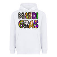 White mardi gras copy Heavyweight Hoodie - OliviaCreatesArt