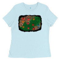 Green Buffalo Plaid Christmas Background Ladies Tee | Teevron