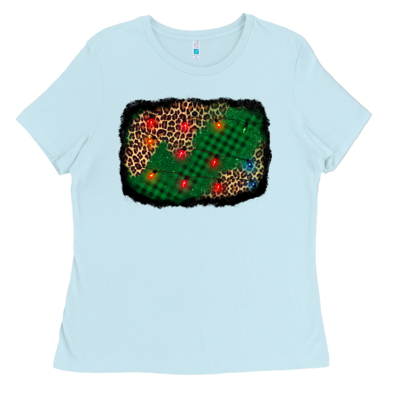 Green Buffalo Plaid Christmas Background Ladies Tee by AdoDesignShop | Teevron