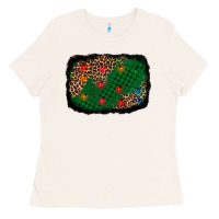 Bone green buffalo plaid christmas background Ladies Tee - AdoDesignShop