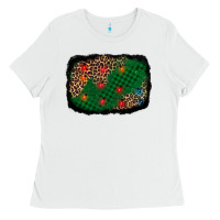 White green buffalo plaid christmas background Ladies Tee - AdoDesignShop