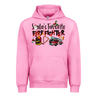 Fuchsia Pink Santa's Favorite Firefighter Urban Hoodie - LillyAllenDesigns