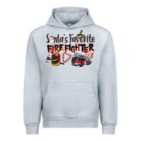 Heather Grey Santa's Favorite Firefighter Urban Hoodie - LillyAllenDesigns