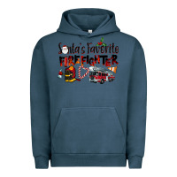 Pigment Midnight Navy Santa's Favorite Firefighter Urban Hoodie - LillyAllenDesigns