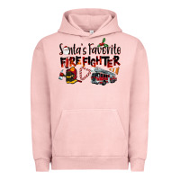 Pigment Salmon Santa's Favorite Firefighter Urban Hoodie - LillyAllenDesigns