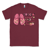 Burgundy Pink Christmas crocin' around the Christmas tree Classic Tee - NancyCooperArtShop
