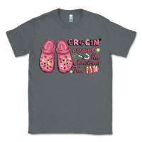 Charcoal Heather Pink Christmas crocin' around the Christmas tree Classic Tee - NancyCooperArtShop