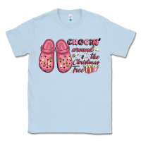Dusty Blue Pink Christmas crocin' around the Christmas tree Classic Tee - NancyCooperArtShop