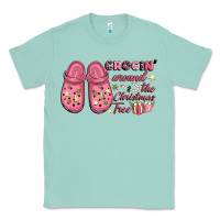 Seafoam Pink Christmas crocin' around the Christmas tree Classic Tee - NancyCooperArtShop