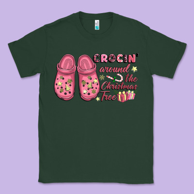 Pink Christmas Crocin' Around The Christmas Tree Classic Tee Designed By Nancycooperartshop