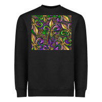 Black mardi gras fleur de lis Heavyweight Sweatshirt - RanaPortraitStore