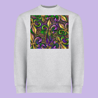Mardi Gras Fleur De Lis Heavyweight Sweatshirt Designed By Ranaportraitstore