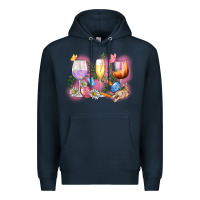 Navy Easter wine glasses  Easter Day Premium Hoodie - CowGirlArtShop