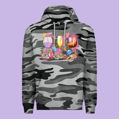 Easter Wine Glasses  Easter Day Premium Hoodie Designed By Cowgirlartshop