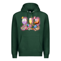 Sports Green Easter wine glasses  Easter Day Premium Hoodie - CowGirlArtShop