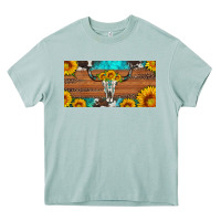 Longhorn Bull Skull License Plate Heavy Core Tee | Teevron
