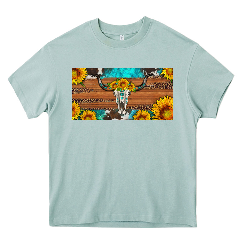 Longhorn Bull Skull License Plate Heavy Core Tee by Artiststas | Teevron
