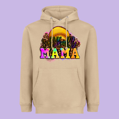 Softball Mama Heavyweight Hoodie Designed By Oliviacreatesart