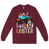 Burgundy monster truck happy easter Long Sleeve Tee - Artiststas