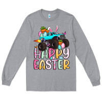 Heather Grey monster truck happy easter Long Sleeve Tee - Artiststas