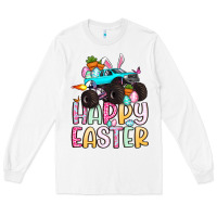 White monster truck happy easter Long Sleeve Tee - Artiststas