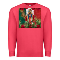 Cardinal Our Lady Of Guadalupe Mexican Flag Roses Cactus Premium Sweatshirt - FaDigitalArtStudio