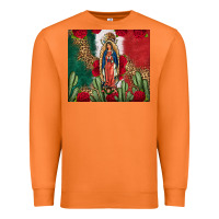 Carrot Our Lady Of Guadalupe Mexican Flag Roses Cactus Premium Sweatshirt - FaDigitalArtStudio