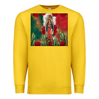 Lemon Our Lady Of Guadalupe Mexican Flag Roses Cactus Premium Sweatshirt - FaDigitalArtStudio