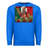 True Royal Our Lady Of Guadalupe Mexican Flag Roses Cactus Premium Sweatshirt - FaDigitalArtStudio