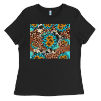 Black gemstone sunflower Ladies Tee - AdoDesignShop