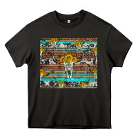 Asphalt longhorn bull skull cowhide leopard turquoise Heavy Core Tee - Artiststas