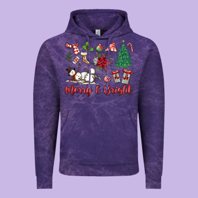 Merry Bright Vintage Hoodie Designed By Maliassmallbusiness