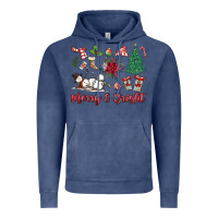 Vintage Denim merry bright Vintage Hoodie - MaliasSmallBusiness