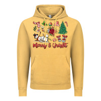 Vintage Mustard merry bright Vintage Hoodie - MaliasSmallBusiness