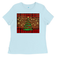 Baby Blue Christmas trees Ladies Tee - AdoDesignShop
