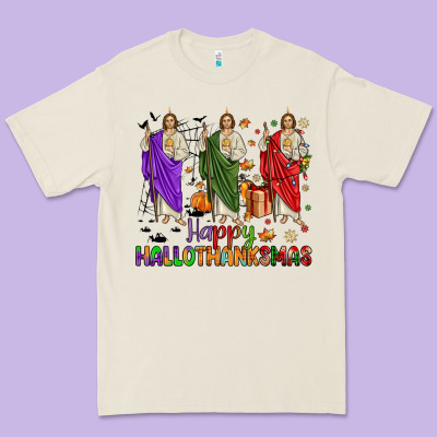 San Judas Happy  Hallothanksmas Premium Tee Designed By Jahusdesignshop
