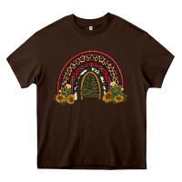 Chocolate Brown rainbow tree Heavy Core Tee - AdoDesignShop