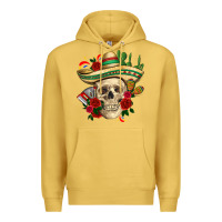 Antique Gold Di de los muertos with roses Mexico Premium Hoodie - HowdyJamesFarm