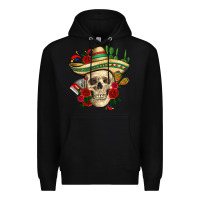 Black Di de los muertos with roses Mexico Premium Hoodie - HowdyJamesFarm