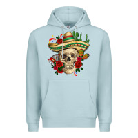Blue Mist Di de los muertos with roses Mexico Premium Hoodie - HowdyJamesFarm