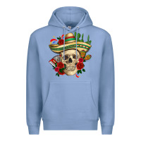 Colony Blue Di de los muertos with roses Mexico Premium Hoodie - HowdyJamesFarm