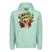 Seafoam Di de los muertos with roses Mexico Premium Hoodie - HowdyJamesFarm