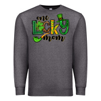 Charcoal Heather One lucky mom St. Patrick's Premium Sweatshirt - OliviaCreatesArt