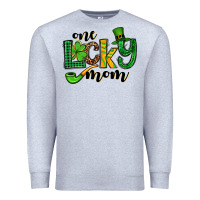 Heather Grey One lucky mom St. Patrick's Premium Sweatshirt - OliviaCreatesArt